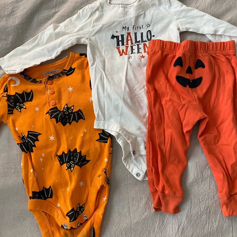 Halloween Bat and Pumpkin Set for Baby